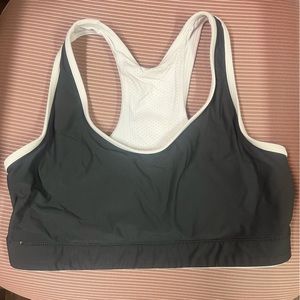 Champion reversible racer back sports bra charcoal gray and white size Small